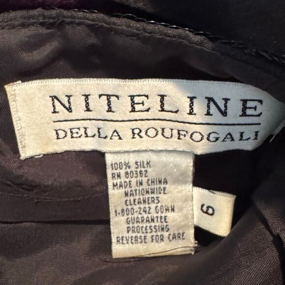 Vtg Niteline Womens Sequin Babydoll Mini Dress 6 Black Bow Formal Cocktail LBD - Picture 3 of 8